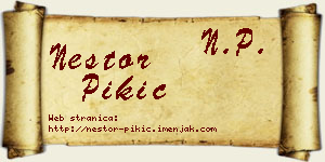 Nestor Pikić vizit kartica